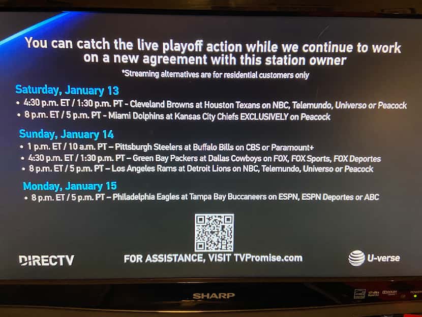 DirecTV and Tegna reached an agreement, meaning Tegna stations broadcasting to DirecTV...