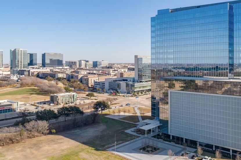 An illuminated sign at The Domain in Austin, Texas sits outside an