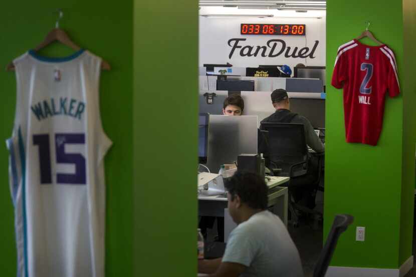 FanDuel employees work at the fantasy sports company's offices in New York. (Michael...