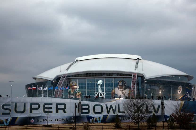 ARLINGTON, TX - FEBRUARY 06:  A view of Dallas Cowboys Stadium during Super Bowl XLV at...