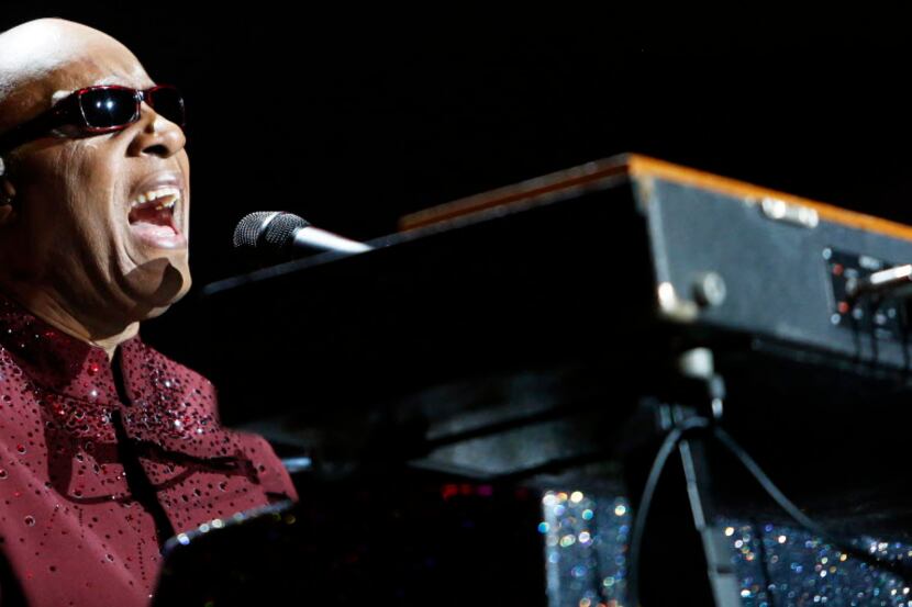 Musician Stevie Wonder performs at the American Airlines Center on Sunday, March 22, 2015 in...