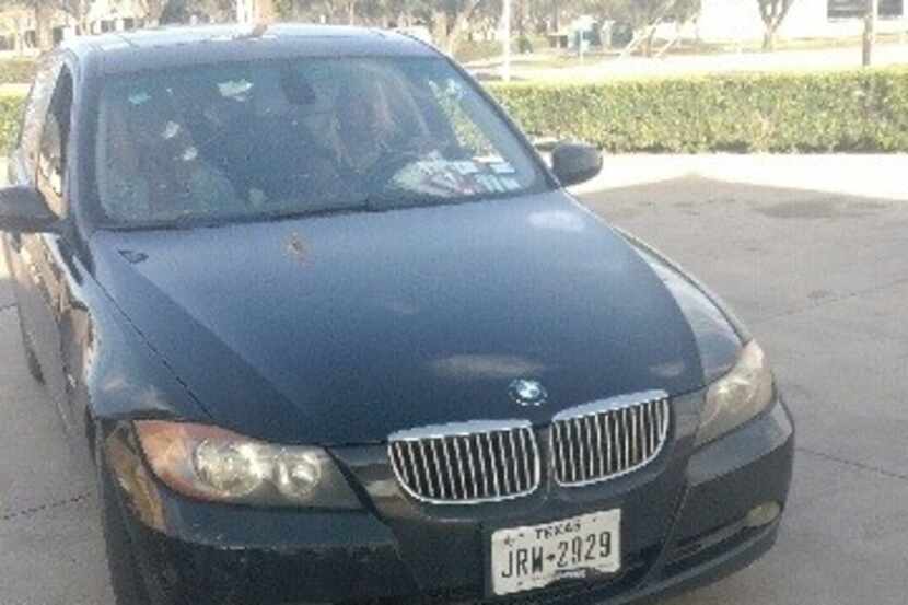 The black BMW involved in a minor traffic incident on March 3. Police are seeking...