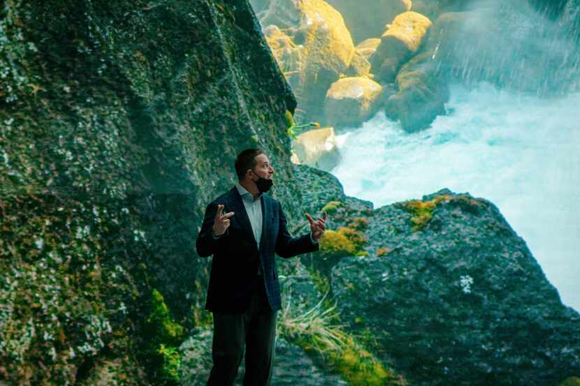 Cosm president and CEO Jeb Terry stands in front of the company's new LED-powered DomeX on...