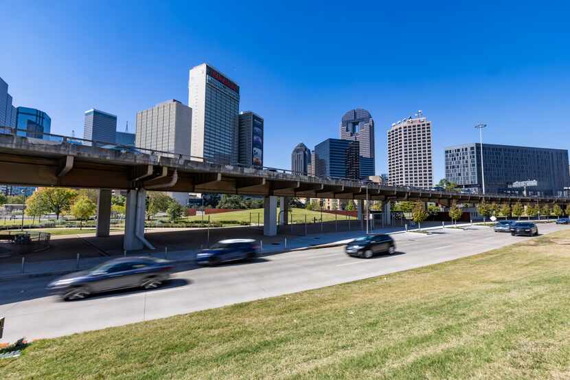 I-345 east of downtown Dallas in October 2022.