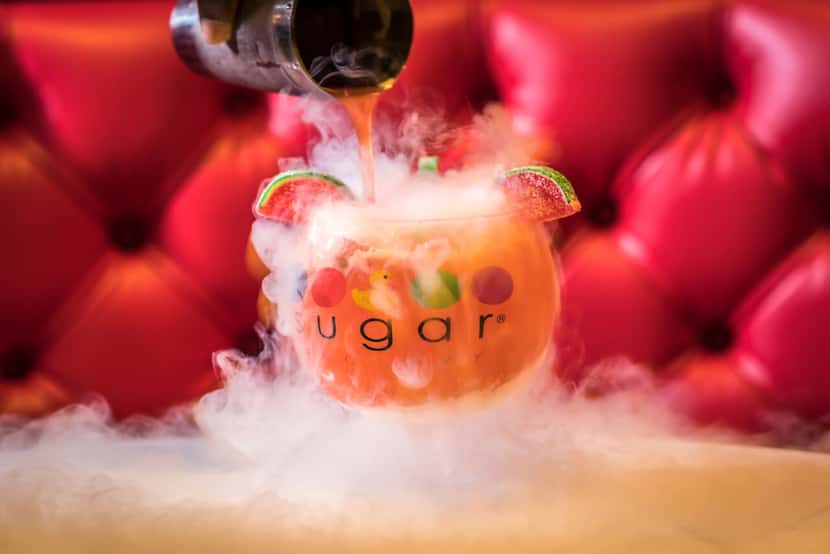 Many of Sugar Factory's cocktails are served in a 64-ounce goblet. This watermelon cocktail...
