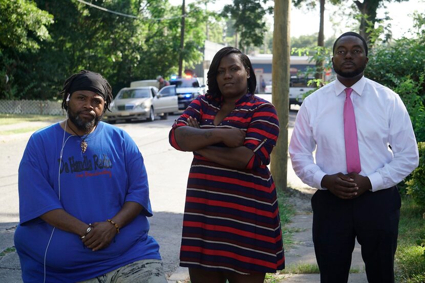 Bubba Washington Jr. (from left), Tabitha Wheeler-Reagan and Daniel Davis Clayton pose just...