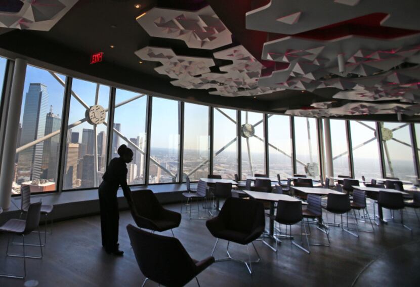 The Cloud Nine lounge features a “Big Sky” canopy as well as stunning views of downtown...