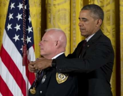  Obama placed the medal around Stevens' neck during Monday's ceremony. The Medal of Valor is...