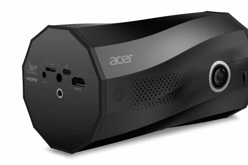 The Acer C250i portable projector has a unique design that can project vertically or...