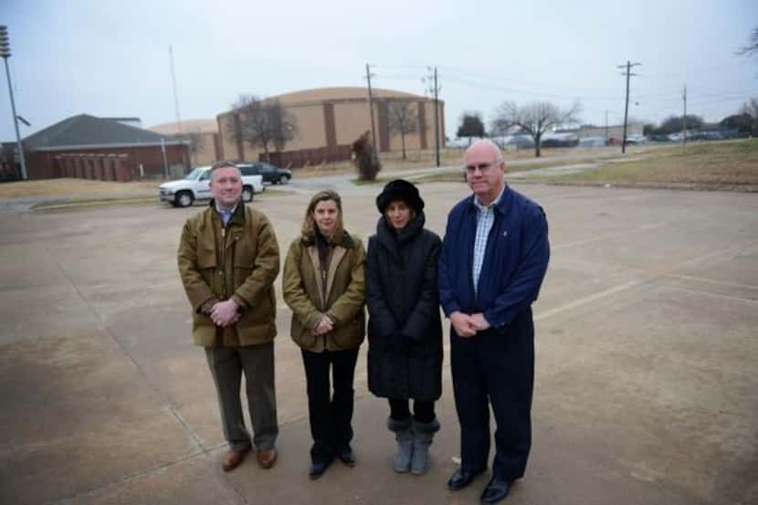 
Coppell residents (from left) Patrick Brandt, Jennifer Holmes, Diane Scalley and David...