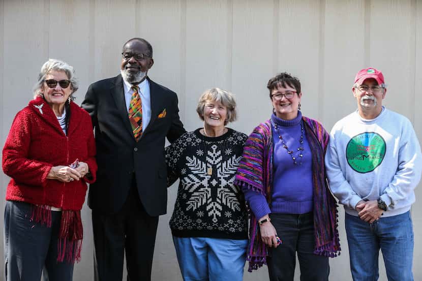 From left, Mary Sue Foster, Pastor Bobbyray Williams, Carol Uberbacher, Elizabeth Sutherland...