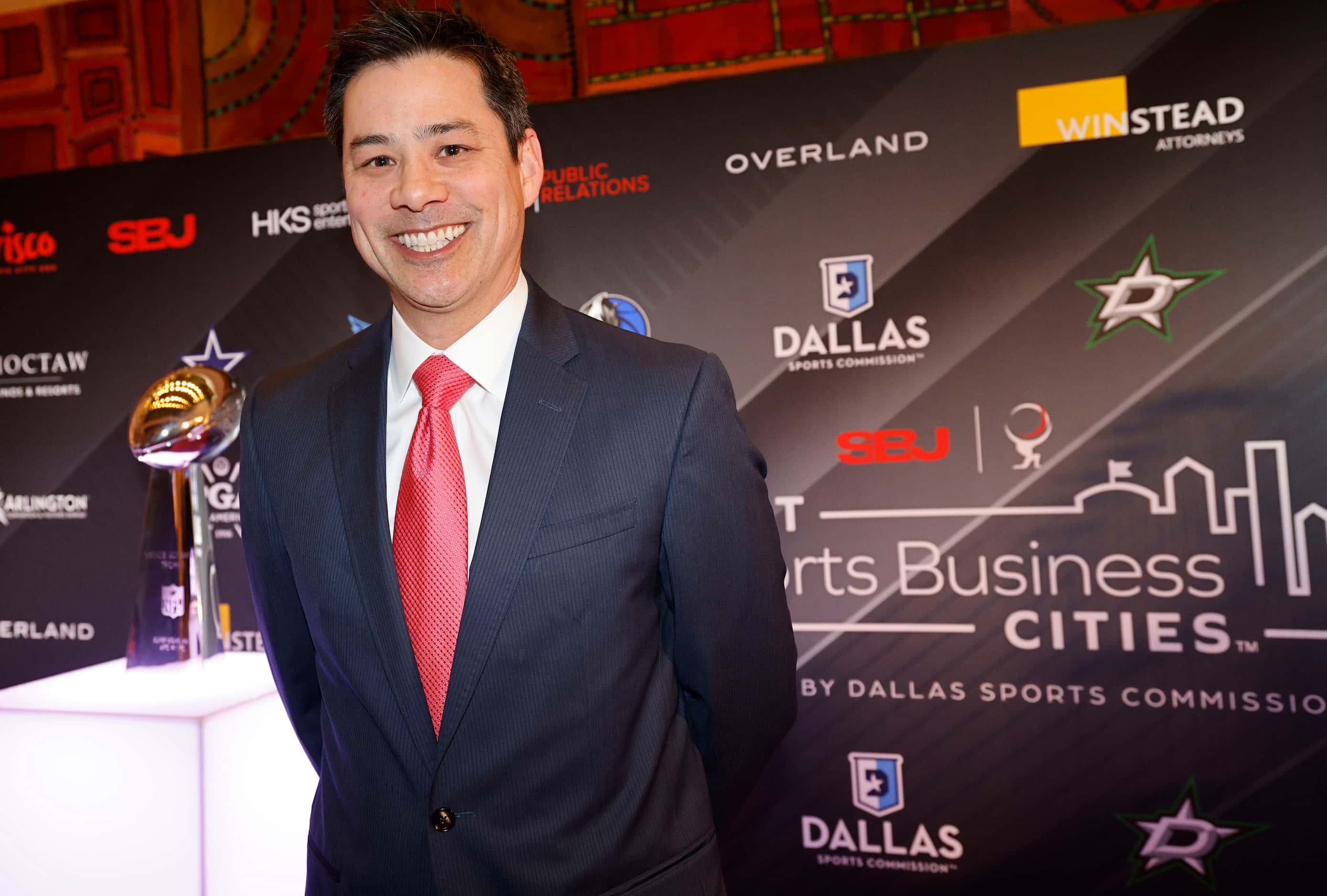 Jimmy Smith, chief operating officer and chief financial officer of FC Dallas, talks to...