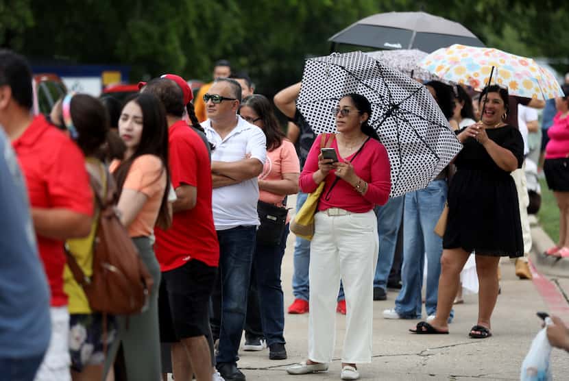 Voters at the Mexican consulate in Dallas, Texas, Sunday, June 2, 2024. Mexico is holding...