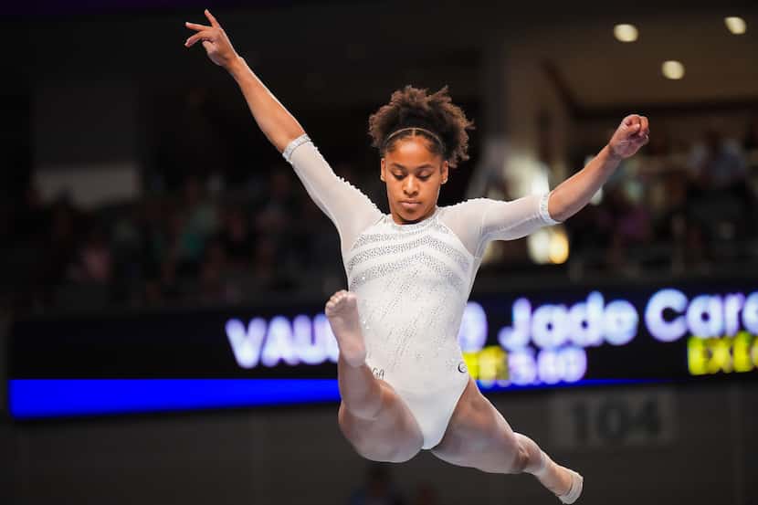 Skye Blakely competes on the balance beam during the U.S. Gymnastics Championships on...