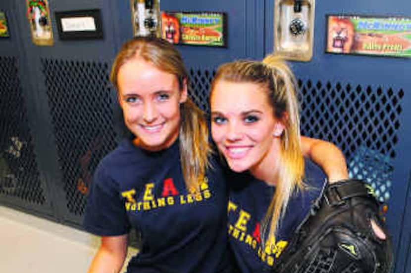  Seniors Jenny Gilbert (left) and Ashley Thomas are at the head of the class for McKinney....