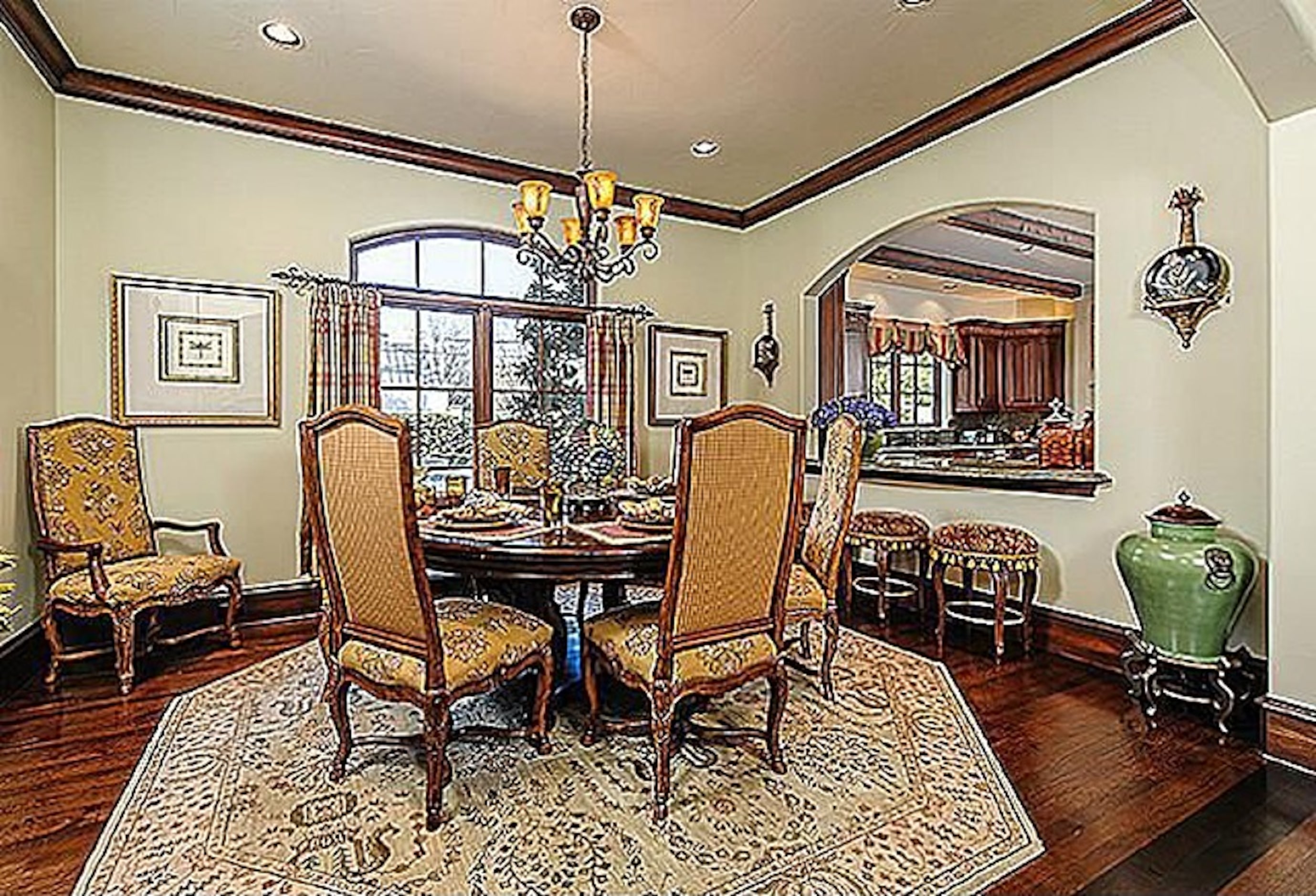 A dining area located in the home. 