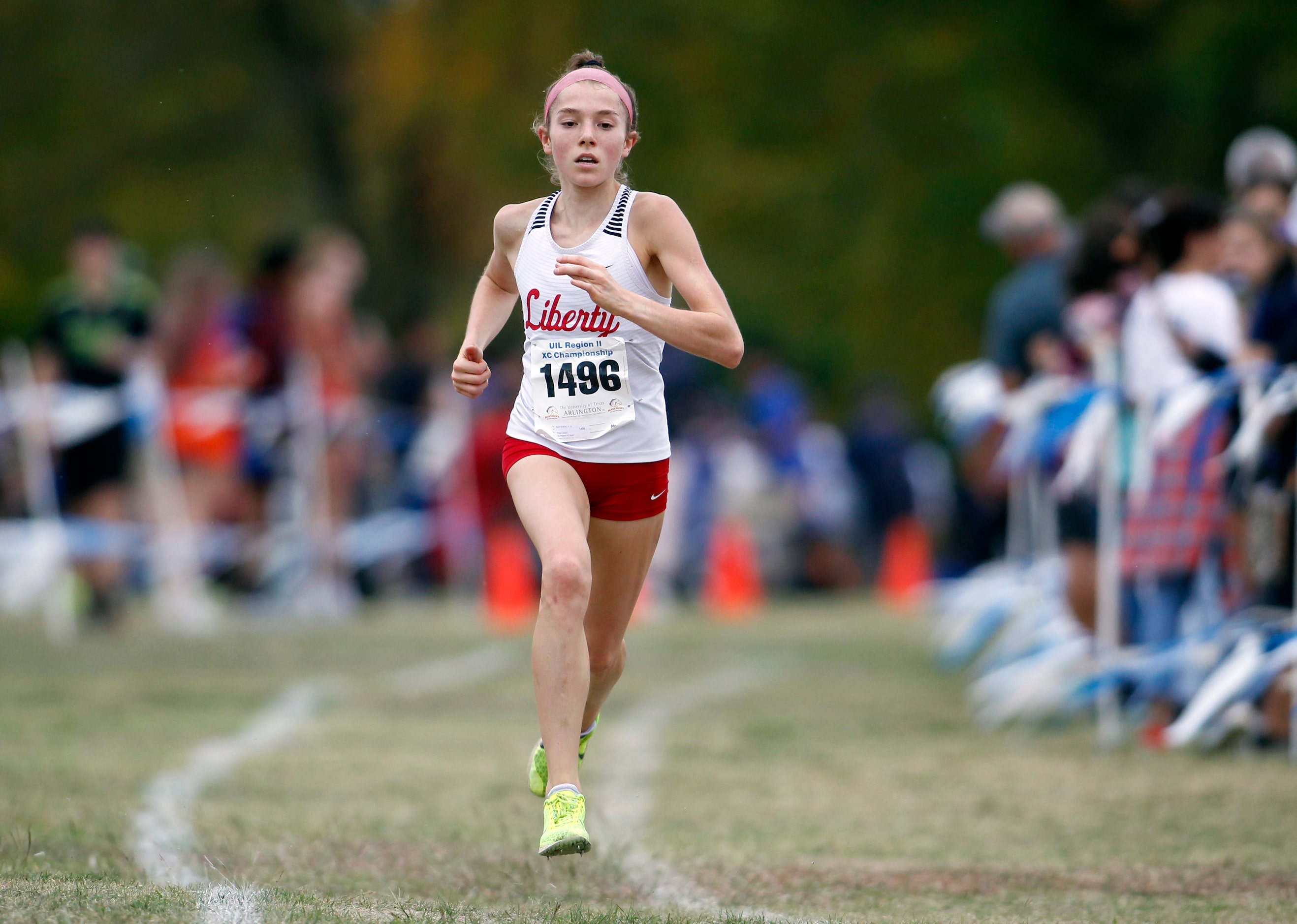 Frisco Liberty senior Sydni Wilkins races to the finish line to capture 3rd place in the...