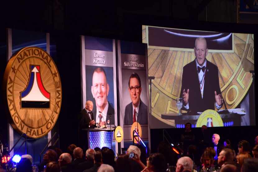 Former NASA flight director Eugene "Gene" Kranz gave his acceptance speech after being...