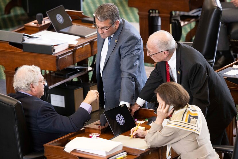 (From left) Texas Senators Paul Bettencourt, R-Houston, Texas Sen. Charles Perry, R-Lubbock,...