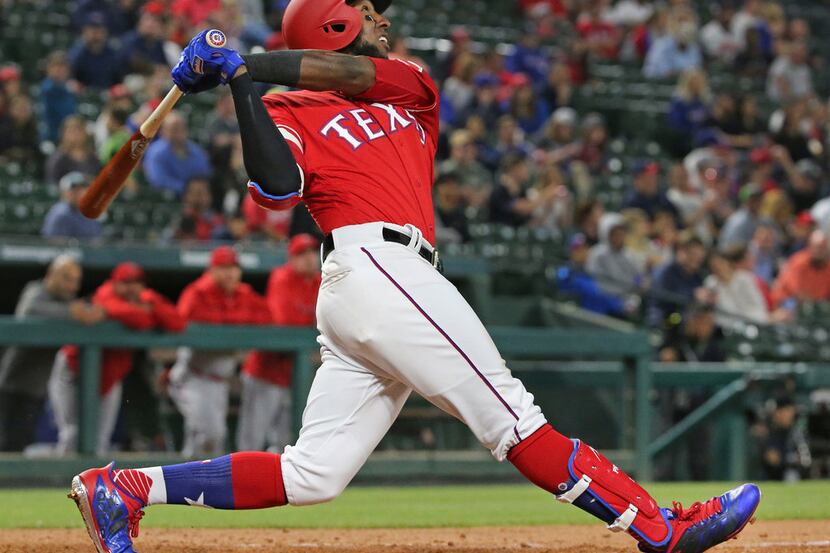 Texas Rangers Jurickson Profar (19) is pictured during the Los Angeles Angels vs. the Texas...