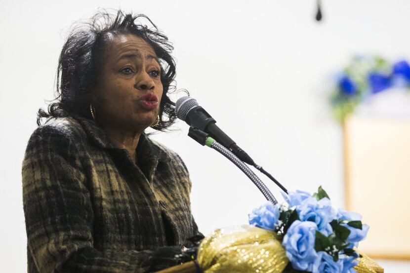 Dallas ISD trustee Joyce Foreman leads a community meeting on Friday, January 22, 2016 at...