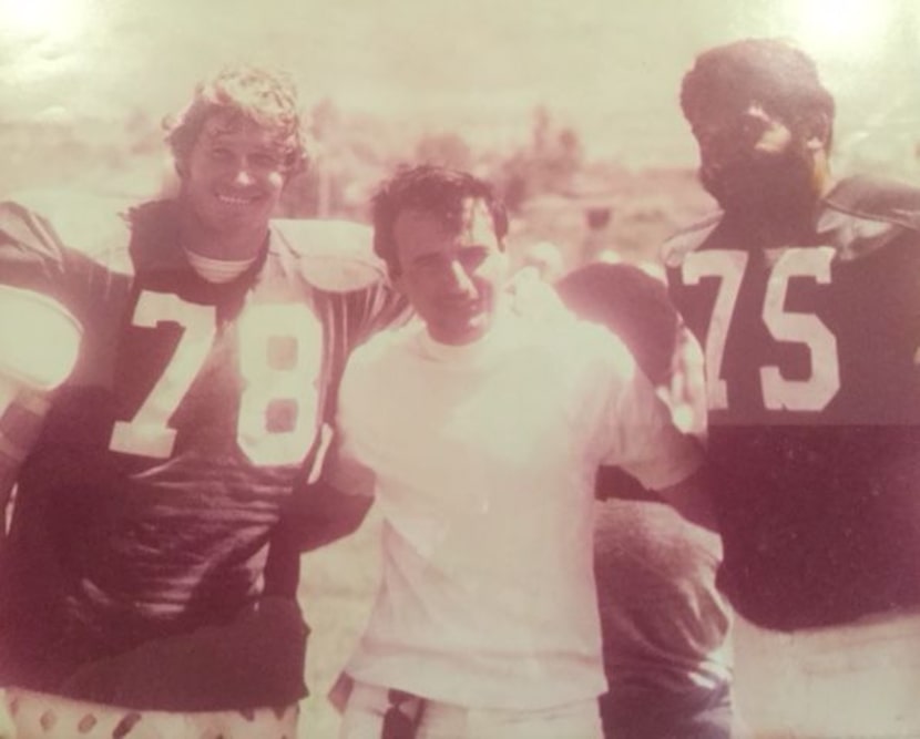 Fernando Von Rossum, longtime TV play-by-play voice of the Cowboys in Mexico, poses with...