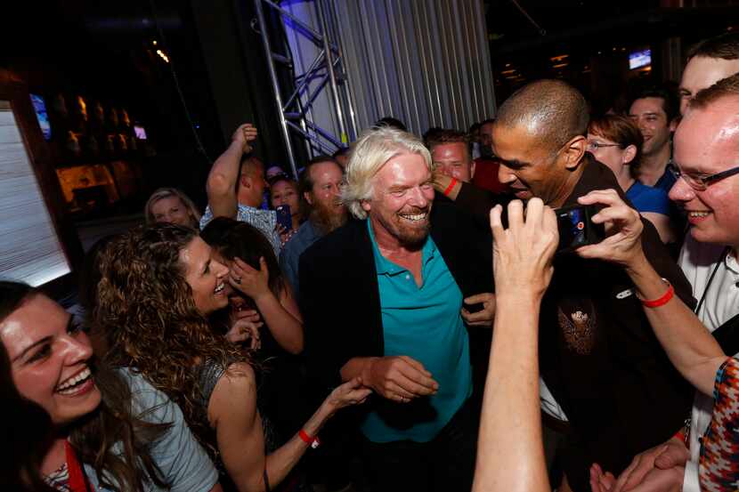 Sir Richard Branson mingled with the crowd during Monday's party at The Rustic.