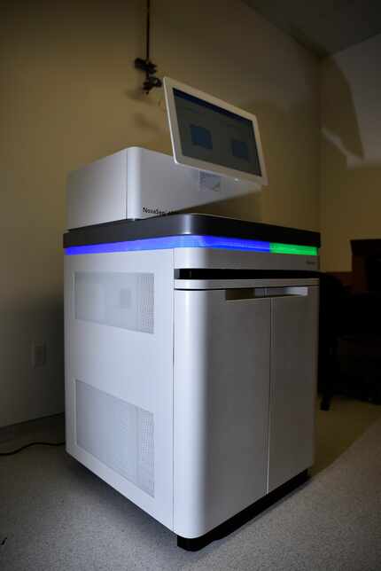 A Illumina NovaSeq 6000 sequencer or DNA machine, used to sequence a person's entire genome,...