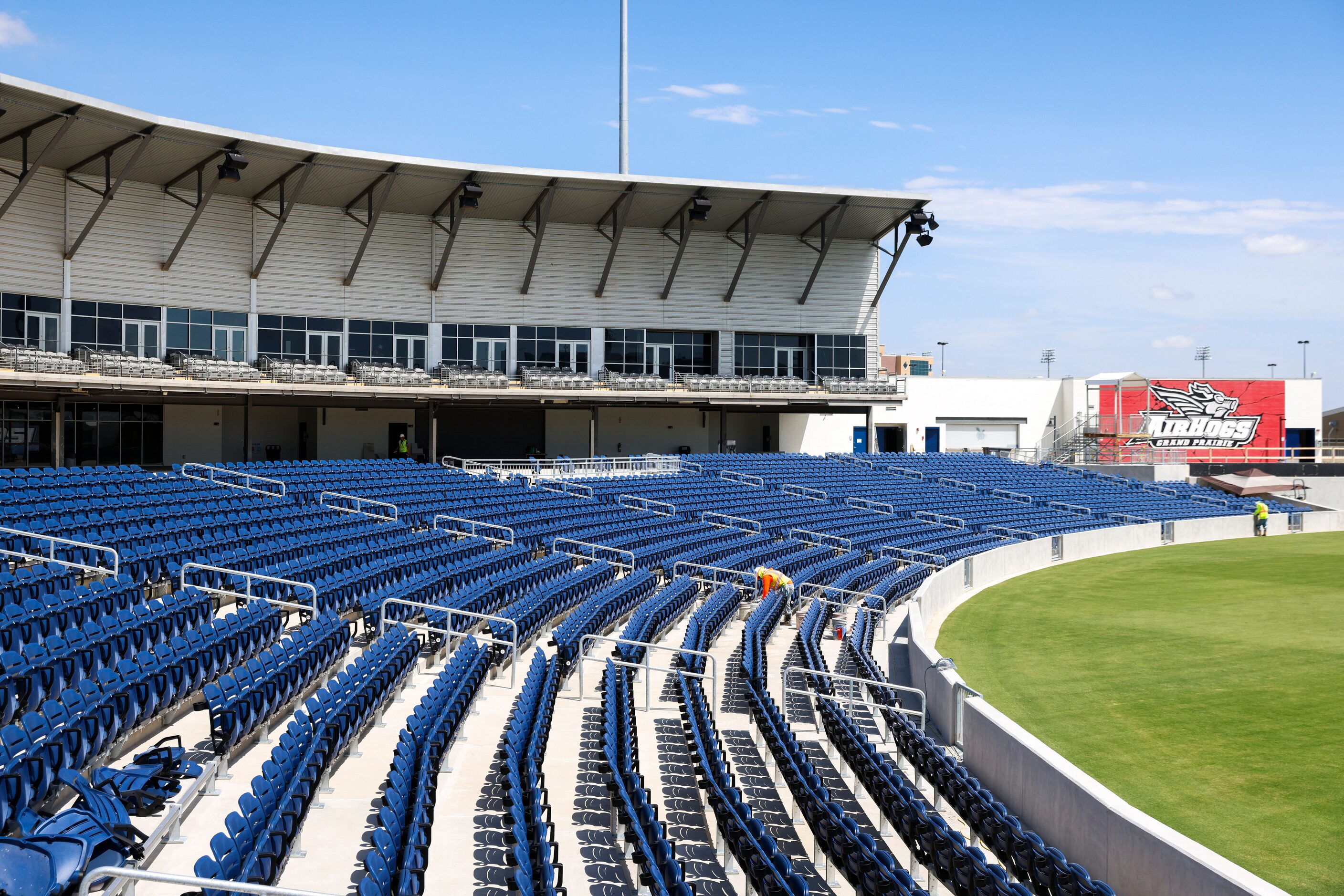 Gallery section of Grand Prairie Stadium is photographed on Thursday, July 6, 2023, ahead of...