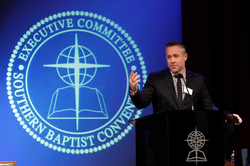 Southern Baptist Convention President J.D. Greear spoke to the denomination's executive...