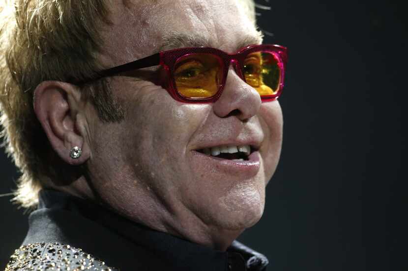 Elton John performs at American Airlines Center in Dallas March 13,  2014. 
