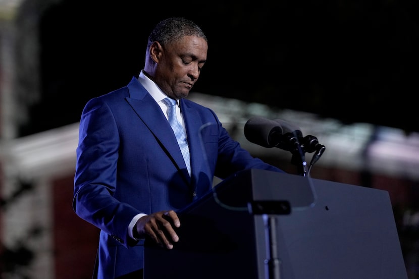 Cedric Richmond speaks during an election night campaign watch party for Vice President...