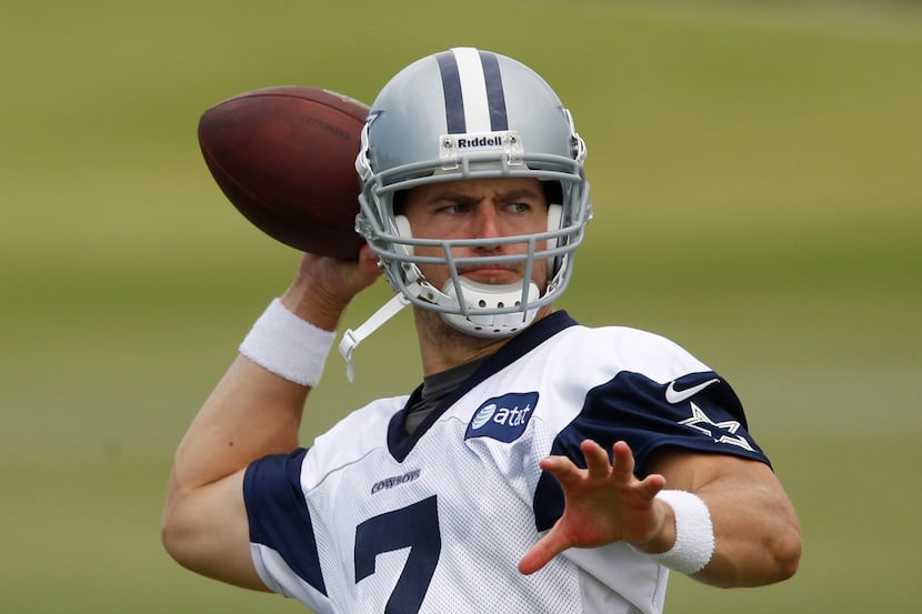Dallas quarterback Stephen McGee is pictured during Dallas Cowboys football mini-camp at...