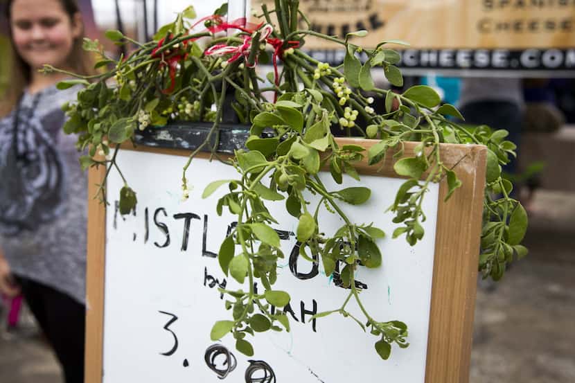 Mistletoe for sale at a booth during the 7th Annual Good Local Markets Holiday Extravaganza...