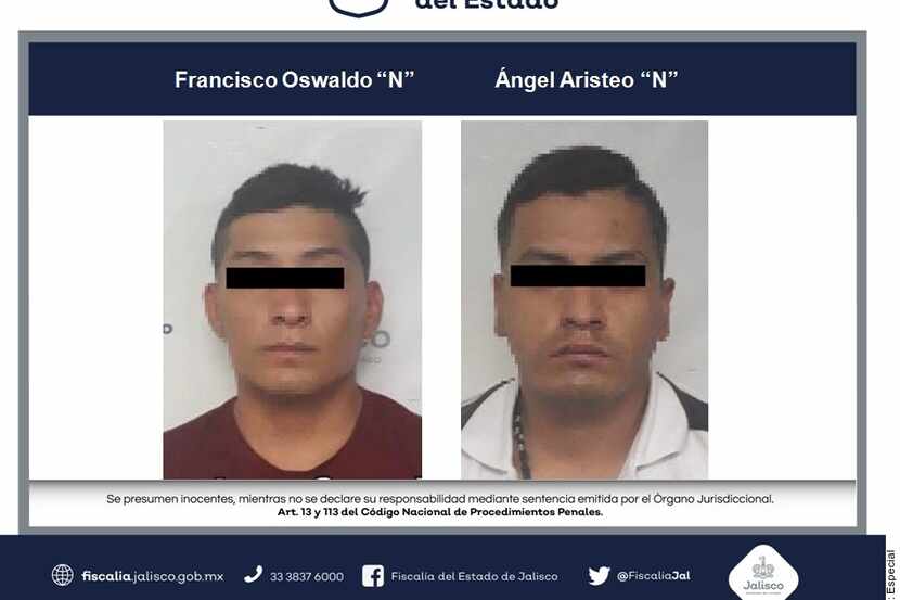 La Fiscalía del Estado de Jalisco tiene a estos dos individuos bajo prisión preventiva.
