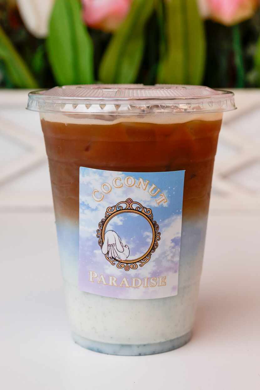 Coconut Paradise offers iced coconut milk with espresso.