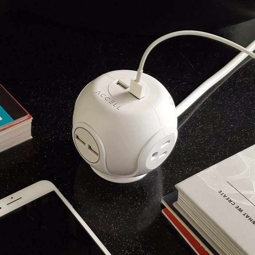 Accell Power Cutie has four USB charging ports and three AC power outlets.