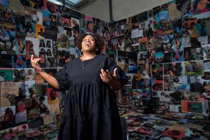 Dallas artist Ciara Elle Bryant poses for a portrait in her installation "Server: A Streamed...