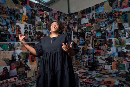 Dallas artist Ciara Elle Bryant poses for a portrait in her installation "Server: A Streamed...