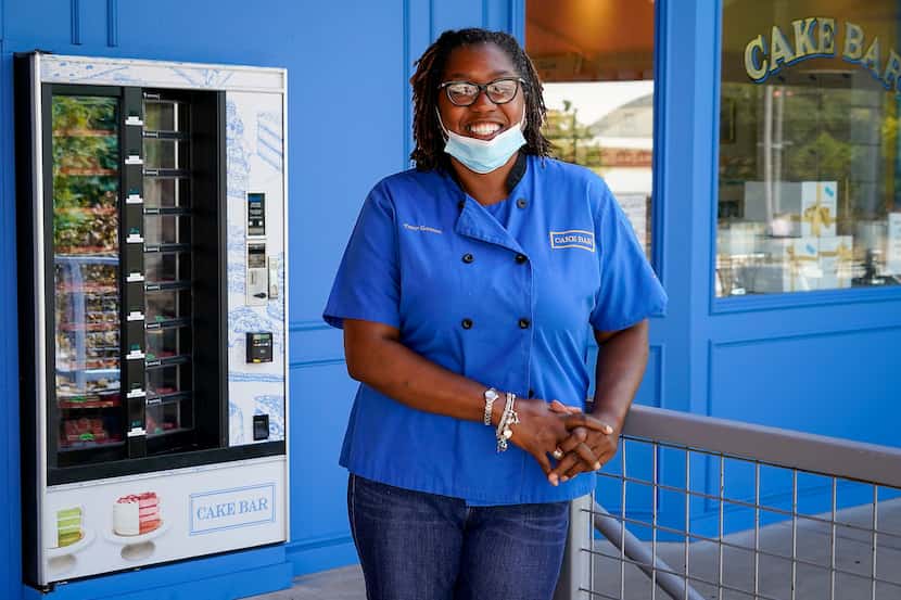 Tracy German, Cake Bar’s operator, bought a vending machine. The lazy susans inside the...