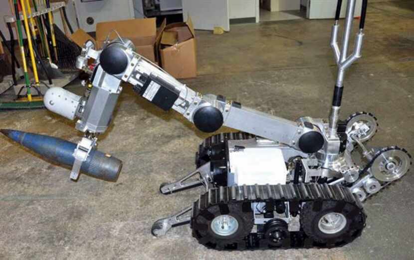 A Remotec robot similar to the one used Friday morning to detonate C4 and kill Micah Xavier...