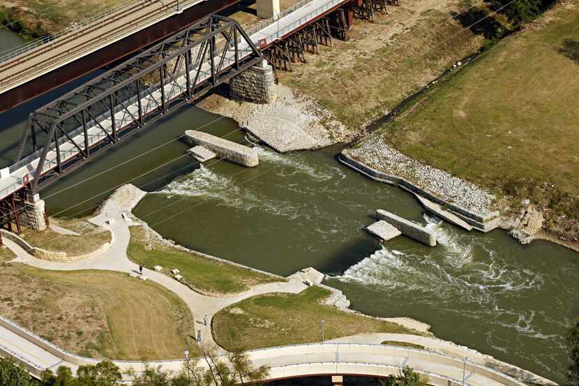 In this 2012 file photo, the Dallas Wave water feature in the Trinity River and the Santa Fe...