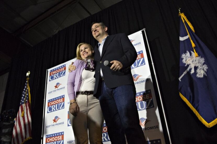  Ted Cruz and his wife Heidi campaigning Friday in Columbia, S.C. (Daniel Acker/Bloomberg)