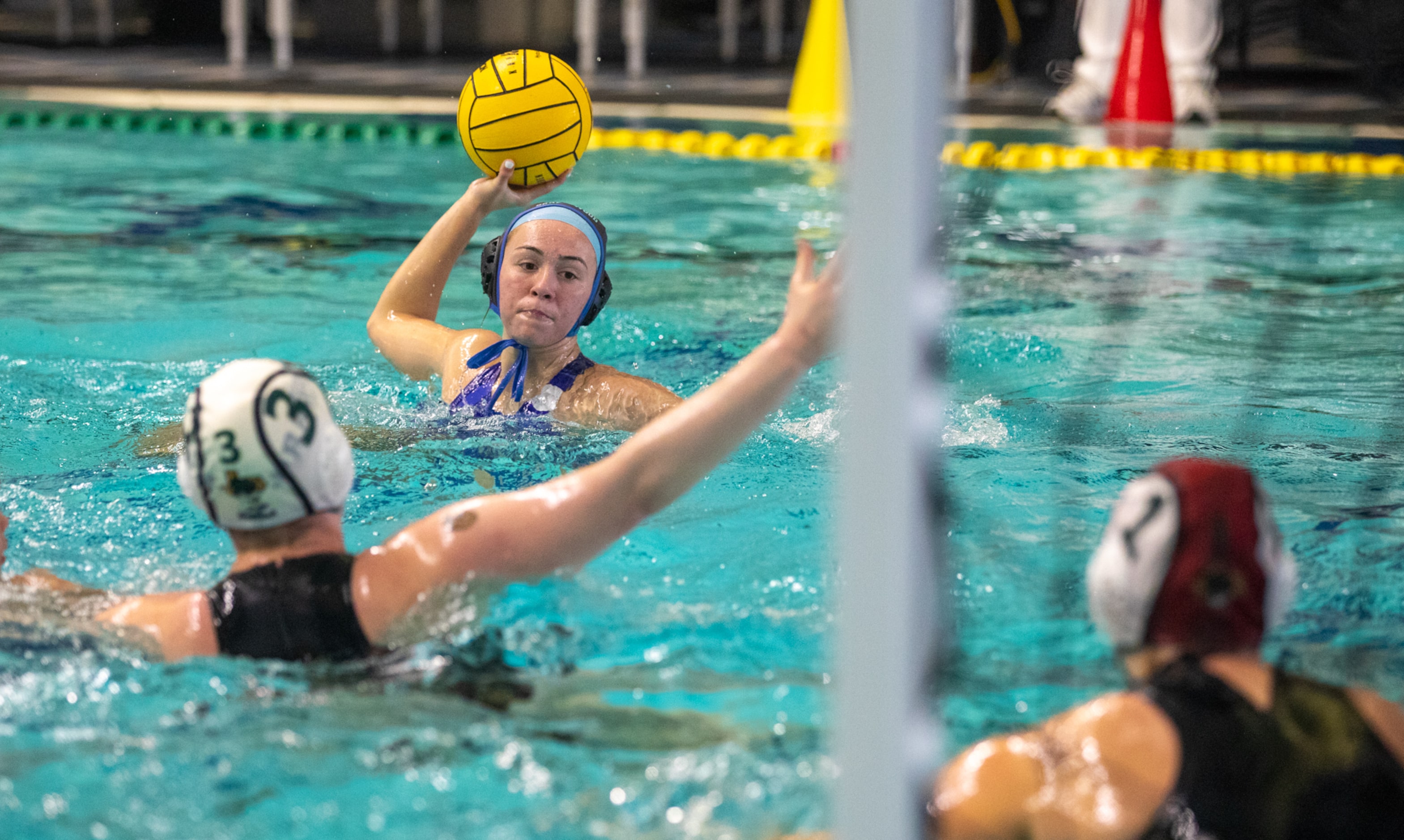 Clute Brazoswood utility Larissa Bracken, looks for a shot as Southlake Carroll utility...