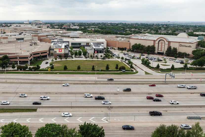 An aerial view of The Shops at Willow Bend in Plano.