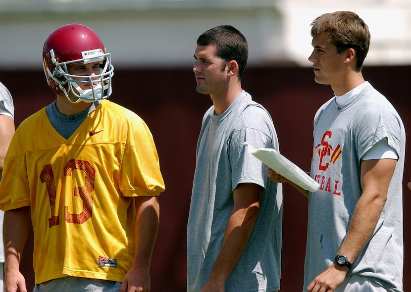 Matt Cassel (at right in photo) during his USC days in August of 2003.