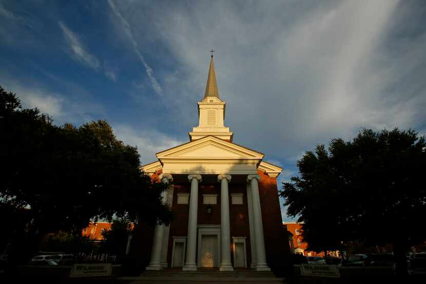 The sun set on Wilshire Baptist Church in Dallas in 2014. (File Photo/Nathan Hunsinger)