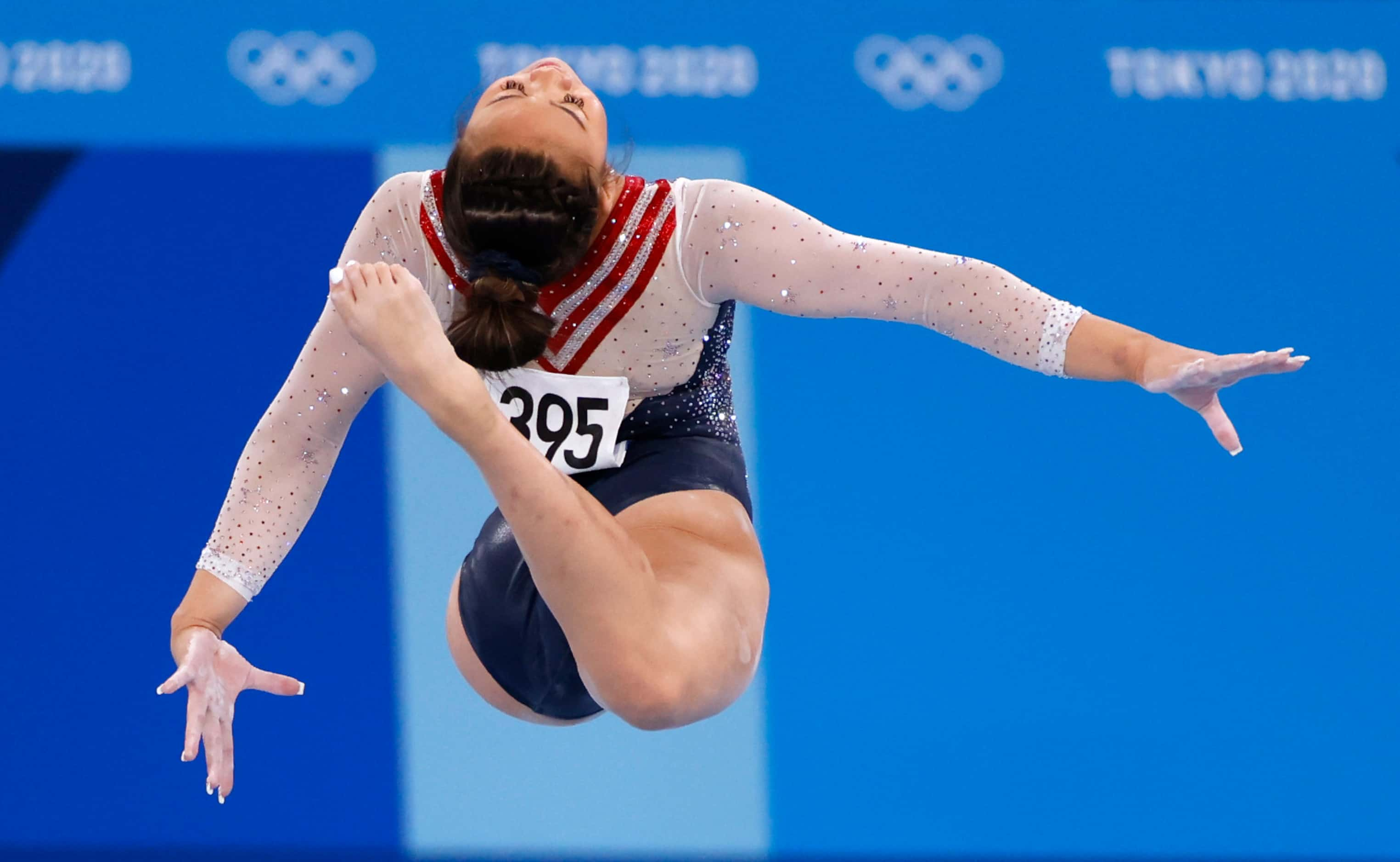 USA’s Sunisa Lee competes on the balance beam during the women’s all-around final at the...