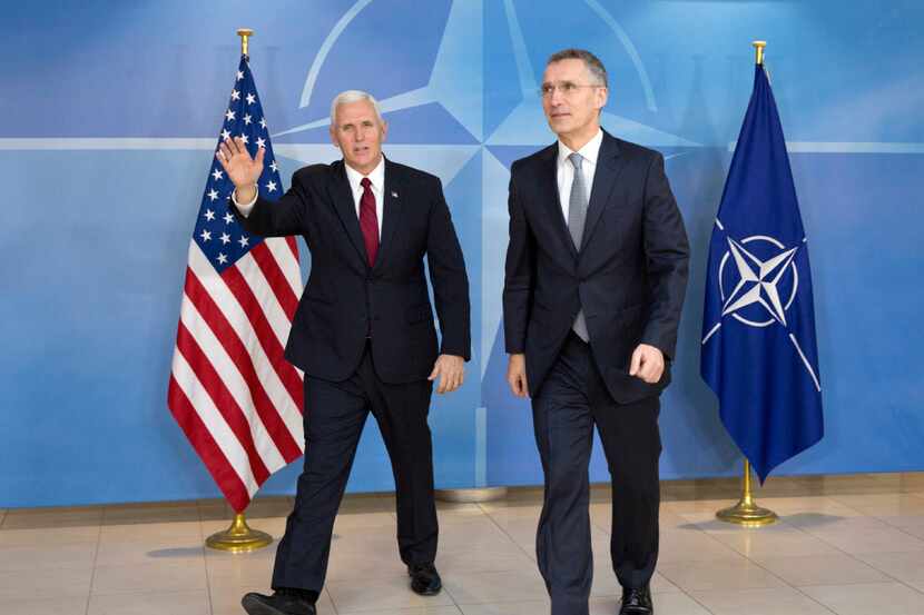 Vice President Mike Pence met with NATO Secretary-General Jens Stoltenberg at NATO...