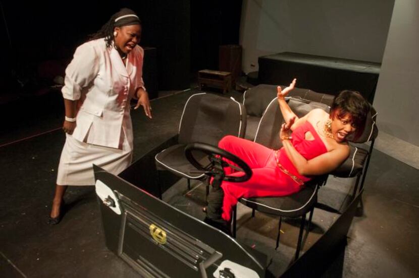 
Monique Ridge-Williams (left) and LaHunter Smith perform a scene from Wonderful World, one...
